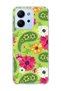 Redmi 15C Compatible Green Shawl Pattern Printed Transparent Phone Case