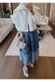 Patchwork Denim Etek Mavi - 4