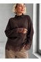 Women's Lace Detailed Half Turtleneck Premium Yarn Knitwear Sweater 12529