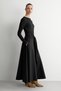 Malva women's black dress with lace-up detail, woven poplin skirt, and stretch viscose top. - 2