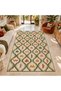 Eta Retro Geometric Leaf Pattern Woven Base Carpet Eta4377 - 3
