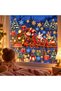 Christmas Winter Express Cute Rabbits New Year Glass and Wall Kids Room Sticker Set