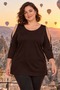 Women's Plus Size Stylish Blouse with Off-The-Shoulder Design and Openable Zipper Detail