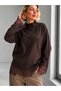 Women's Lace Detailed Half Turtleneck Premium Yarn Knitwear Sweater 12529 - 3