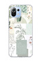 Mi 11 Lite Compatible Green Leaf Collage Printed Transparent Phone Case