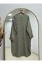 Nazcan Hakim Collar Slit Long Tunic-Ek1007 Green - 2