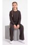 Top and Bottom Pants Stone Printed Girls' Top and Bottom Tracksuit Set - 4