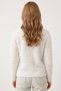 Women's White Stone Pearl Buttoned Feathered Cardigan - 5