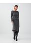 Anthracite Melange Boat Neck Straight Cut Soft Touch Blouse - 2