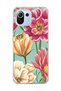 Mi 11 Lite Compatible Large Flower Mint Green Printed Transparent Phone Case