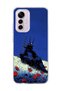 Mi 12 Lite Compatible Blue Samurai Poppy Printed Transparent Phone Case