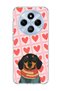 Redmi 14C Compatible Sausage Dog Red Heart Printed Transparent Phone Case