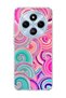 Redmi 14C Compatible Pink Turquoise Spiral Printed Transparent Phone Case