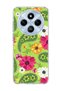 Redmi 14C Compatible Green Shawl Pattern Printed Transparent Phone Case