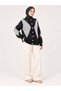 Women's Diamond Patterned 7-Button Crew Neck Long Sleeve Bearded Shawl Collar Knitwear Jacket-Black - 7