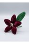 Handmade Chenille Fabric Burgundy Floral Background Curtain Holder – Decorative Curtain Collector and Curtain Accessory
