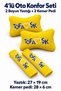 Tofaş Şahin Doğan Kartal Yellow Navy Blue Tofaşk Embroidered Car Neck Pillow and Seat Belt Pad Cover - 3