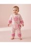 2-Piece Baby Girl Set with Daisy Embroidery, 3 Threaded, 100% Cotton, 6-9-12-18-24 Months, Top and Bottom, 2-Piece Newborn Baby Set - 2