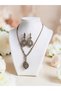 Zircon Stone Almond Waterway Chain Necklace and Earring Set - 4