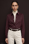 Snap Detailed Suede Shirt - Burgundy - 4