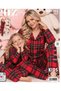 Plaid Pattern New Year Themed Children's Pajamas (Mother-Daughter Matching Set Available)