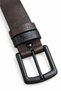 Men's dark brown 4 cm double buckled metal belt for jeans and fabric trousers - 4