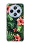 Redmi 14C Compatible Red Flower Tropical Leaf Printed Transparent Phone Case
