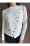 Women's Drawstring Button Detailed Knitwear Sweater - 3