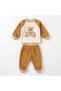 2-Piece Unisex Baby Set Teddy Bear Embroidered Welsoft Cotton Baby Set 3-6,6-9,9-12 Months Top and Bottom 2-Piece Baby Set Welsoft Winter Baby Set