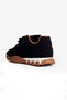 Women's Suede Sneakers with Floral Accessories Casual Sports Shoes Nira Black - 4