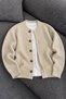 Men's Crew Neck Buttoned Knitwear Cardigan