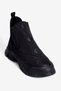 Women's Parachute Boots with Quilted Stitching and Rubber Detailing, Thick Sole, Borka Black - 3