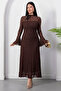 High Collar Flounce Sleeve Lace Dress Dks1473 - 3