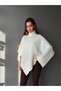 Women's Turtleneck Poncho Sweater - 3