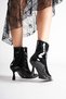 Women's Short Side Zipper Heeled Boots[8cm] - 2