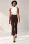 Women's Trousers Flare Trousers High Waist Pocketless Elastic Waist Lycra Spanish Flare Midi Black Fabric Stylish - 5