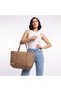 Monogram Print Tote Bag with Zip Closure - 2