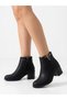 Women's Black Zippered Stylish and Comfortable Thick Heeled Non-Slip Sole Daily Boots - 3