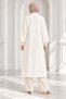 Women's Shawl Collar Hijab Clothing Long Plush Cardigan Balloon Sleeve Textured Winter Wear - 3