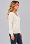 Women's Long Sleeve V-Neck Soft Textured Knitwear Blouse Basic Relaxed Fit Casual Stylish Sweater Blouse - 4