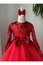 Sequined Long Sleeve Long Tulle Skirt Girls Winter Evening Dress - 3