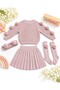 Pompom Sweater and Skirt Girls' Set - 4 Pieces - 2