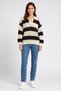 Women Spread Collar Eyelet Sweater, Multicolor - 2