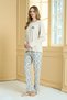 Women's Front Half Buttoned Soft Viscose Melisa Oversized Pajama Set - 2