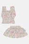 Toddlers Girl 2 Pcs Floral Print Top And Skort Set, Multicolor - 3