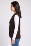 Women Knitted Sleeveless Cardigan, Dark Brown - 3