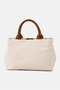 Women Brand Logo Handbag, Beige - 4