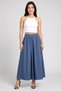 Women Plain Midi Skirts, Dusty Blue - 2