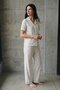 V-Neck Buttoned Casual Multi-Color Pajama Set - 6
