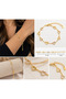 Women's Bracelet with Gold Color Stones and Flat Heart Figures - 2
